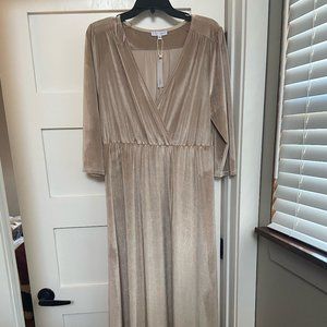 Baltic Born Shell Velvet Maxi Dress Quarter Sleeve